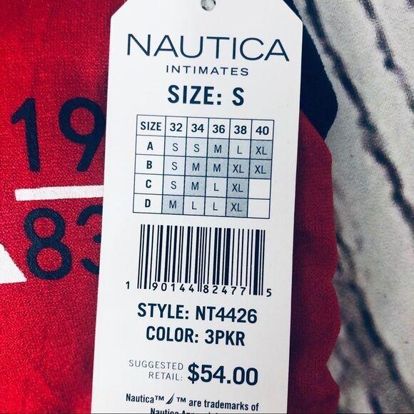 Nautica Intimates Sports Bra Red with Logo Small - Picture 5 of 5
